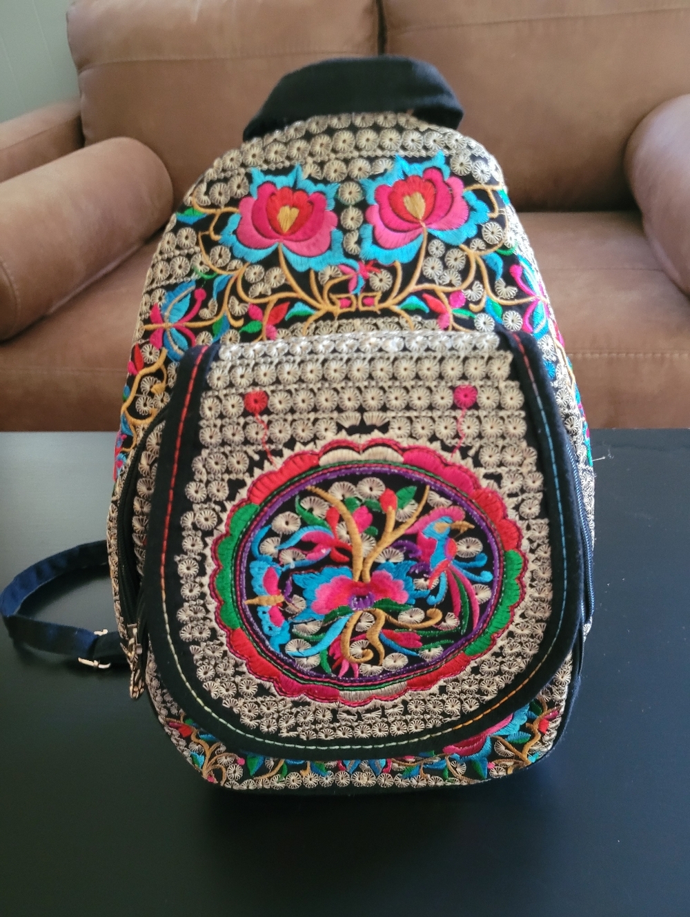 Embroidered Floral Multicolor Women’s Backpack
